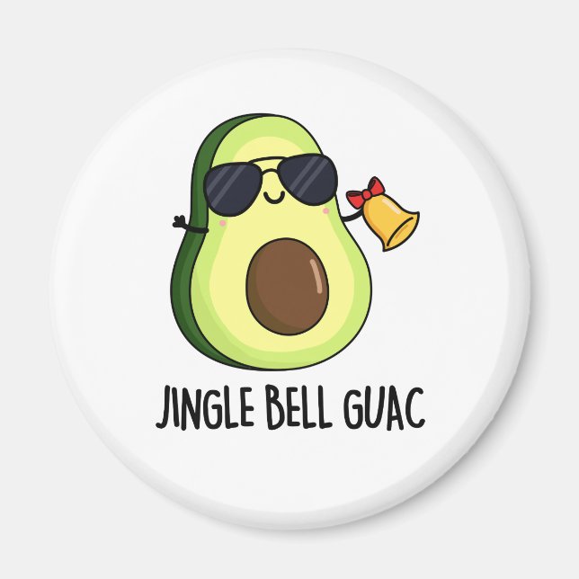 Aimant Jingle Bell Guac Amusant Avocado Pun (Devant)