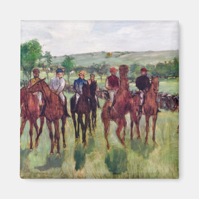 Aimant Jockeys et chevaux de course, Edgar Degas (Devant)
