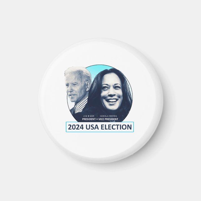 Aimant Joe Biden et Kamala Harris ÉLECTION 2024 USA (Devant)