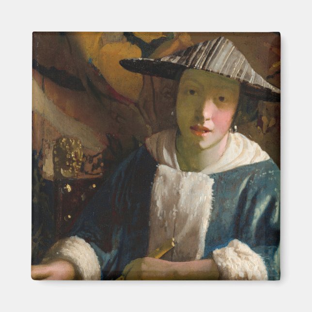 Aimant Johannes Vermeer - Fille avec une Flûte (Devant)