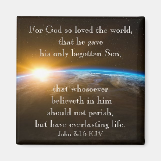 Aimant John 3:16 - pour God so loved the world (Devant)
