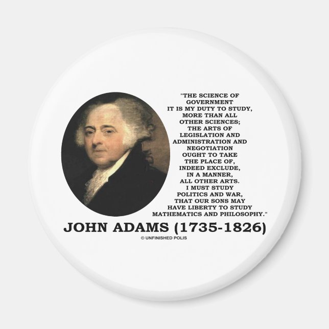 Aimant John Adams Citation De Science Of Government Polit (Devant)