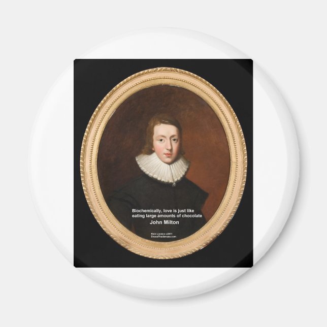 Aimant John Milton Amour & Chocolat Citation Cadeaux & Ca (Devant)