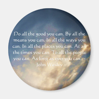 Aimant John Wesley Citation Vivante Avec Ciel Bleu Nuages