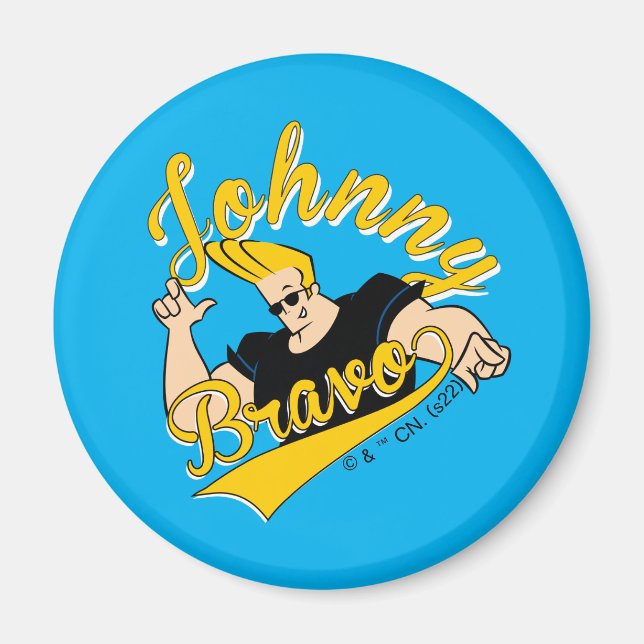 Aimant Johnny Bravo Graphisme sportif (Devant)
