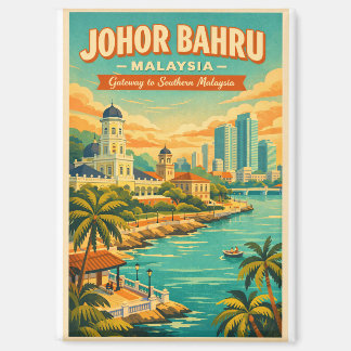 Aimant Johor Bahru, Malaysia, in a vibrant retro