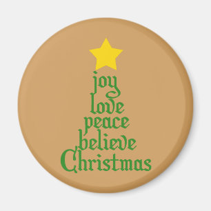 Aimant Joie, Amour, Paix, Croire, Noël