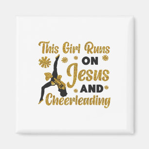 Aimant Joie Cheerleading Jésus Foi Chrétienne Cette Fille