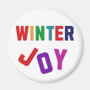 Aimant Joie d'hiver - Lettres colorées douillettes