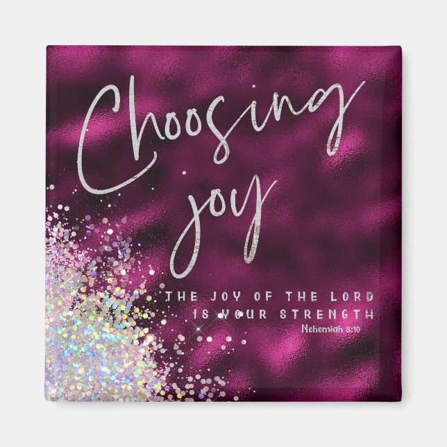 Aimant Joie du Seigneur est votre force KJV Verse (Devant)