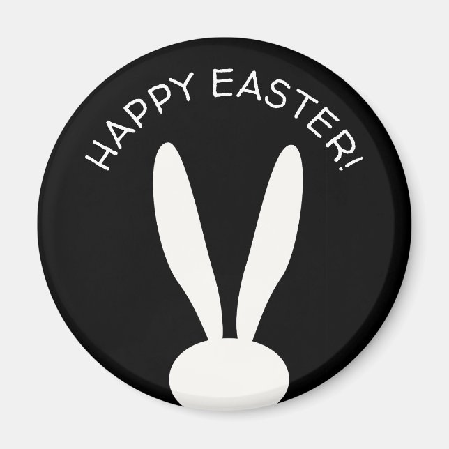 Aimant Joli Bunny de Pâques Joyeux Oeufs de Fêtes de Chas (Devant)