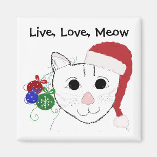 Aimant Joli chat de Noël avec citation