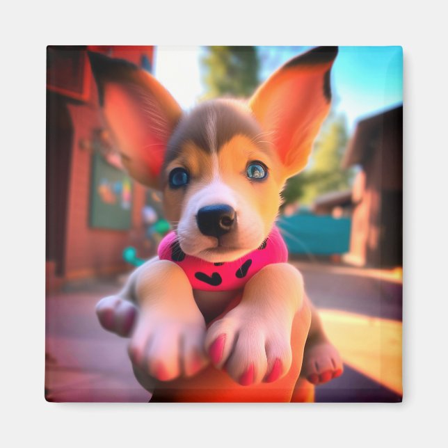 Aimant Joli chiot (Devant)