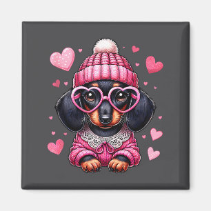 Aimant Joli cœur de la Saint-Valentin teckel Amoureux des