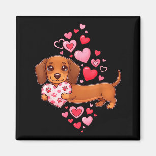 Aimant Joli cœur de la Saint-Valentin teckel drôle de chi
