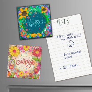 Aimant Joli Courage rose Floral Modernité Inspirivée