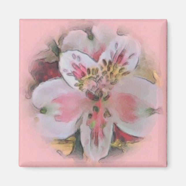 Aimant Joli dans le bouquet rose floral (Devant)