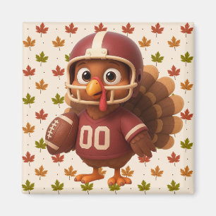 Aimant Joli dindon de football du jour de Thanksgiving