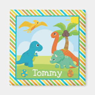 Aimant Joli Dinosaure Coloré Amis Enfants