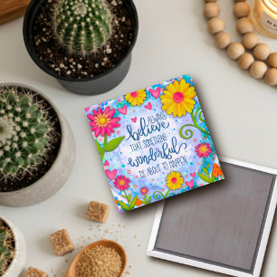 Aimant Joli Floral Bleu Quelque Chose De Merveilleux Cita