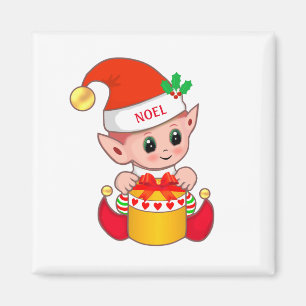 Aimant Joli lutin de Noël mignon