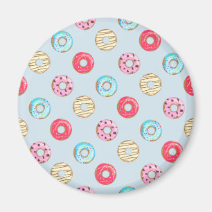 Aimant Joli motif de beignet glacé bleu clair