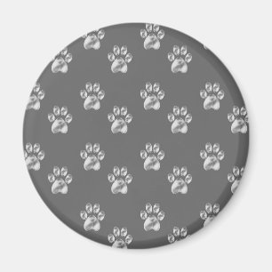 Aimant Joli motif de patte élégant sur gris foncé