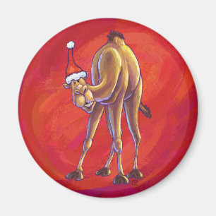 Aimant Joli Noël Camel En Rouge