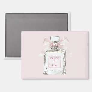 Aimant Joli nœud de bouteille de parfum rose  