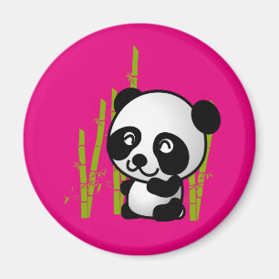 Aimant Joli ours de panda noir et blanc dans une bosquet 