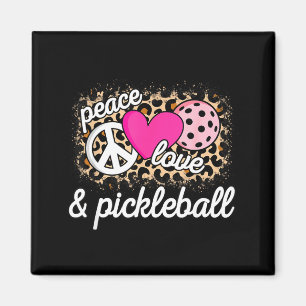 Aimant Joli paix amour joueur de pickleball drôle de ball
