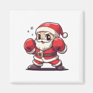 Aimant Joli Père Noël boxant - Noël à thème de Noël