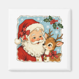 Aimant Joli Père Noël de Noël Renne