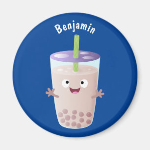 Aimant Joli personnage de dessin animé boba thé bulle