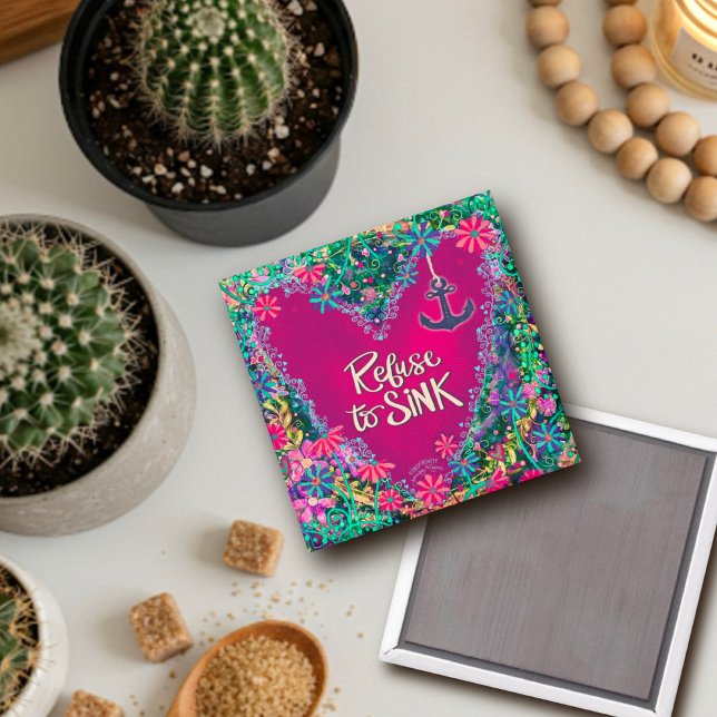 Aimant Joli Refuge Floral pour couler l'inspirété Ancre (Créateur téléchargé)