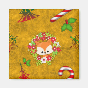 Aimant Joli renard de Noël