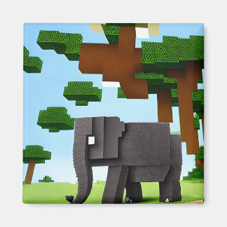 Aimant Joli Safari Elephant Pixel Art