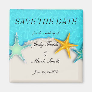 Aimant Joli Starfish Summer Beach Économisez La Date Magn