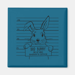 Aimant Joli T-Shirt Lapin de Pâques Joyeux Sautant