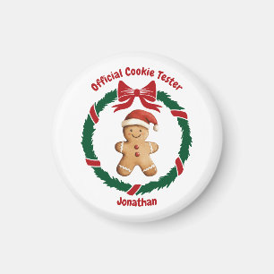 Aimant Joli testeur de cookies officiel Noël