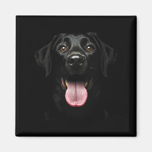 Aimant Joli visage de chiot Labrador Retriever noir Lab