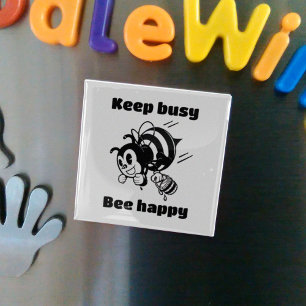 Aimant Jolie Abeille Garde Busy Bee Heureux Dessin Animé 
