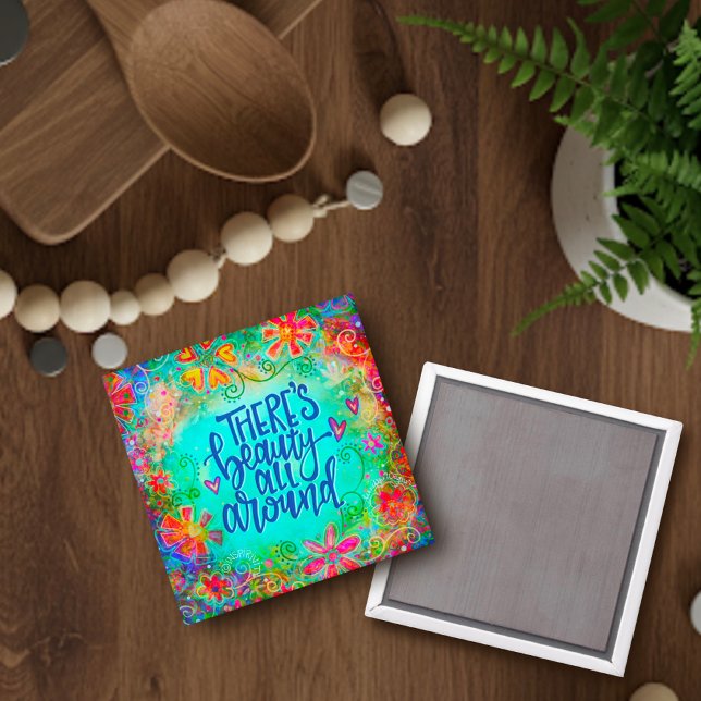 Aimant Jolie Beauté Florale Tout Autour De L'Inspirété (Créateur téléchargé)