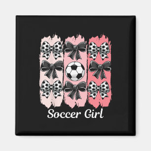 Aimant Jolie Fille de Football Coquette Nœud Fille de Foo