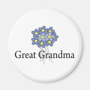 Aimant Jolie Fleur Bleue Grand Grand T-shirt grand-mère