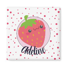 Jolie fraise à pois personnalisée