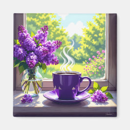 Aimant Jolie Lilacs et café violets