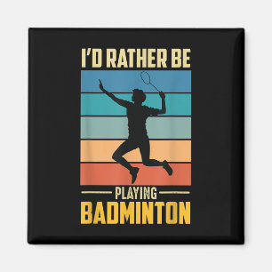 Aimant Jouer au jeu de joueur de badminton rétro Badminto