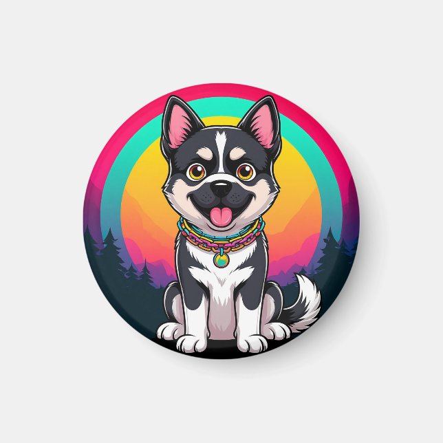 Aimant Jouer chien de dessin (Devant)