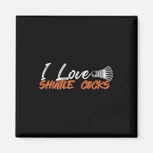 Aimant Joueur de badminton Love Game J'aime Shuttle S
